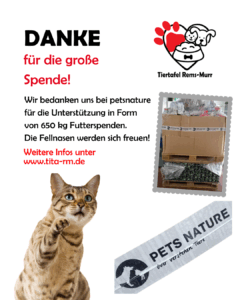 Spendenpost Danke an Pets Nature